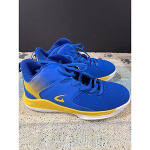 Geers Blue & Yellow Mesh Sneakers, Kids Size: 4